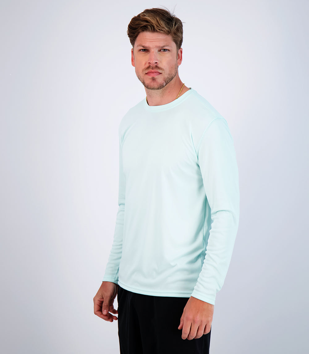 chillBRO by Denali: Mens Long Sleeve Sun Protective Shirt Aqua Mist / 2XL