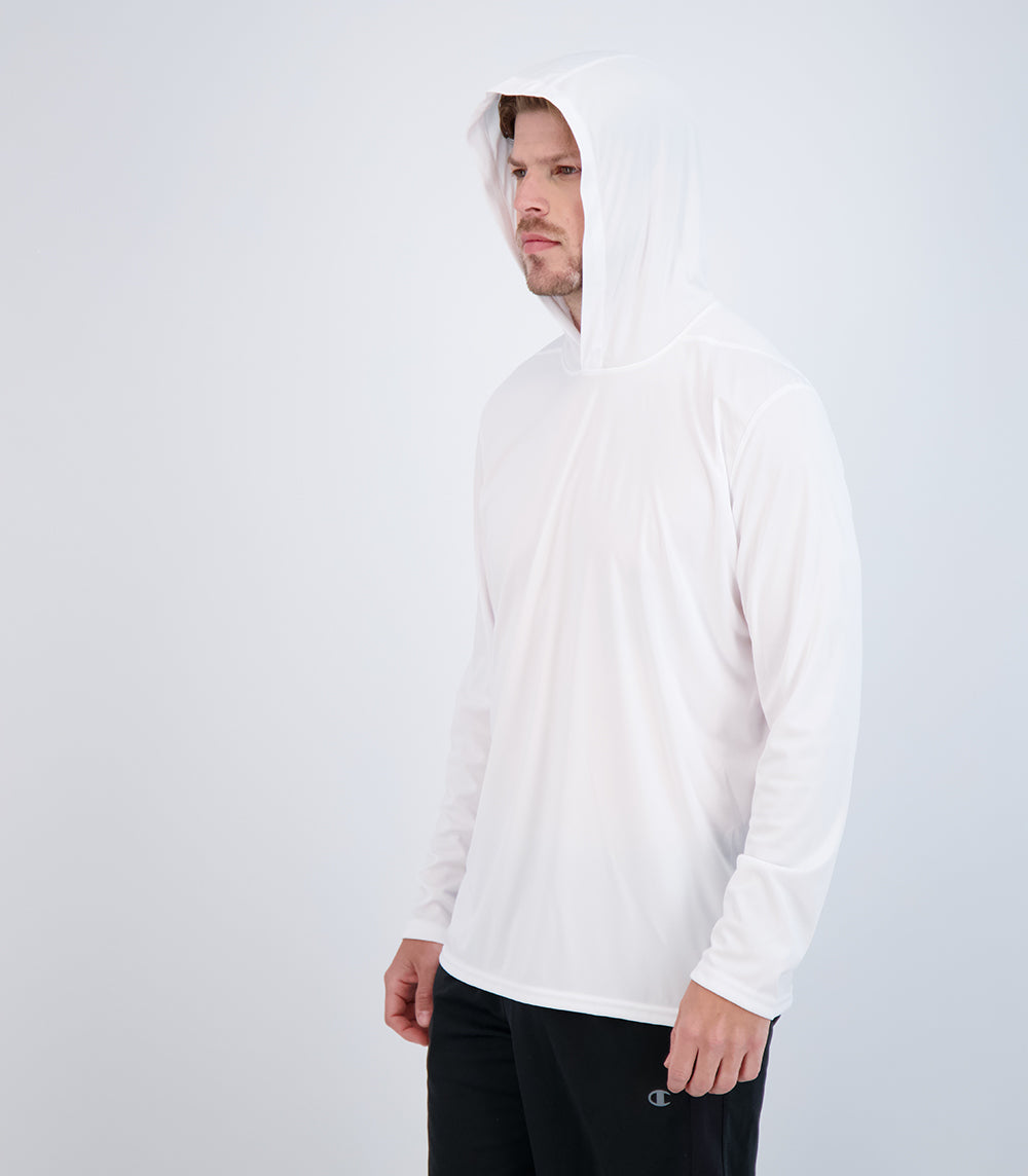 Teaser Mens Long Sleeve Hoodie ProtectUV Sun Protective Shirt White / 3XL