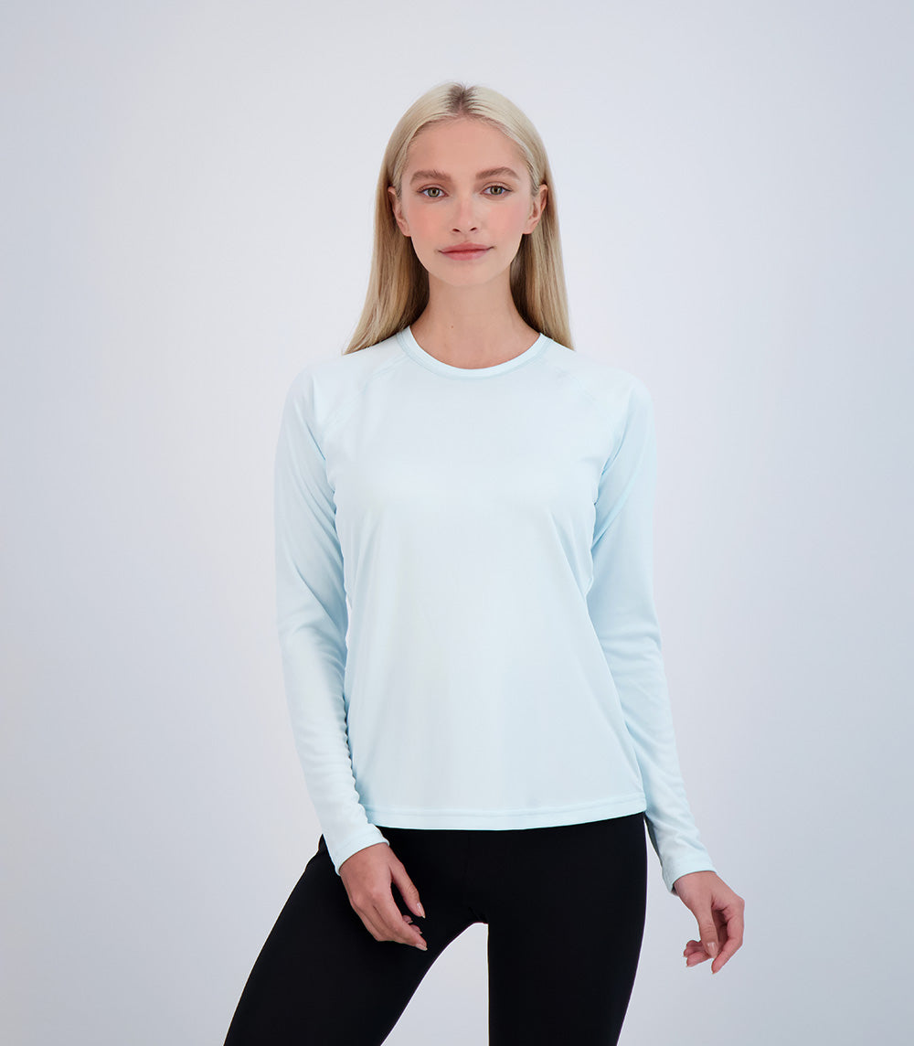 chillBRO by Denali: Ladies Long Sleeve Sun Protective Shirt Ice Blue / XLarge
