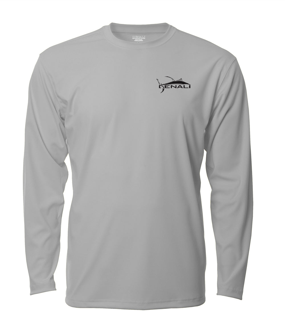 Abu Garcia Fishing T-Shirt Long Sleeve UPF 30 50 UV Sun Protection Grey