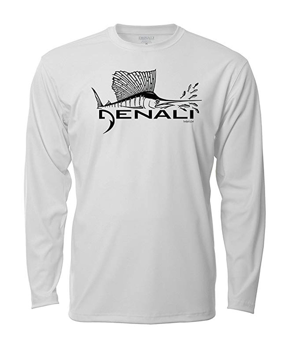 Denali Sailfish Logo: Long Sleeve ProtectUV Sun Protective Shirt White / Large