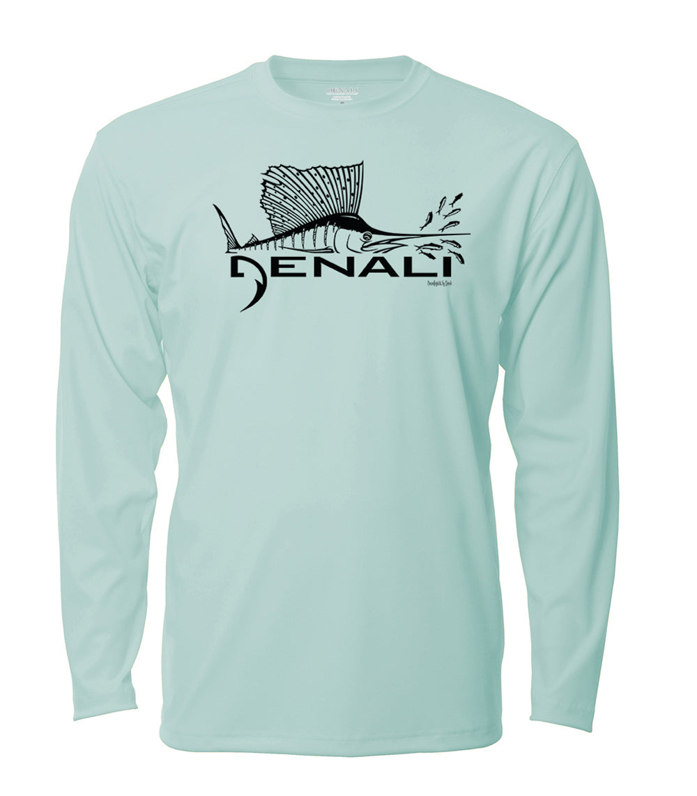 Denali Sailfish Logo: Long Sleeve ProtectUV Sun Protective Shirt Seafrost / Medium