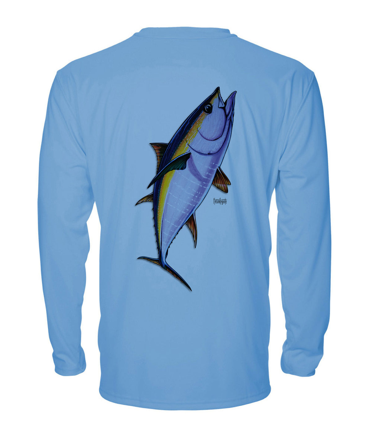 Yellowfin Tuna - Long Sleeve ProtectUV Sun Protective Shirt Large / Delph Blue