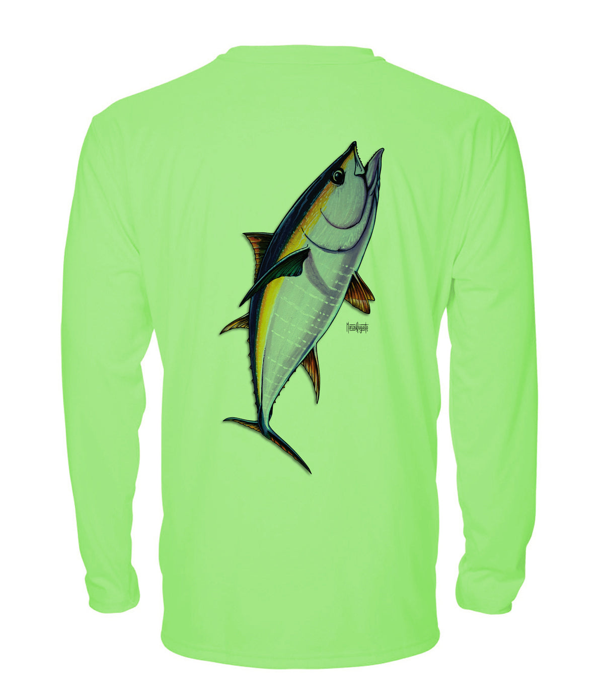 Yellowfin Tuna - Long Sleeve ProtectUV Sun Protective Shirt Large / Poison