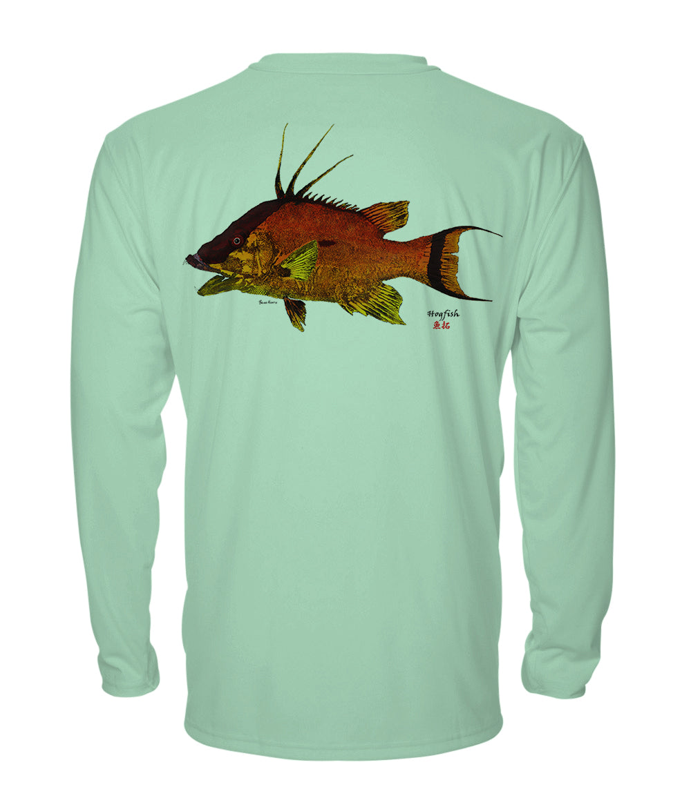 Florida Hogfish - chillBRO by Denali Mens Long Sleeve Sun Protective Shirt White / Medium