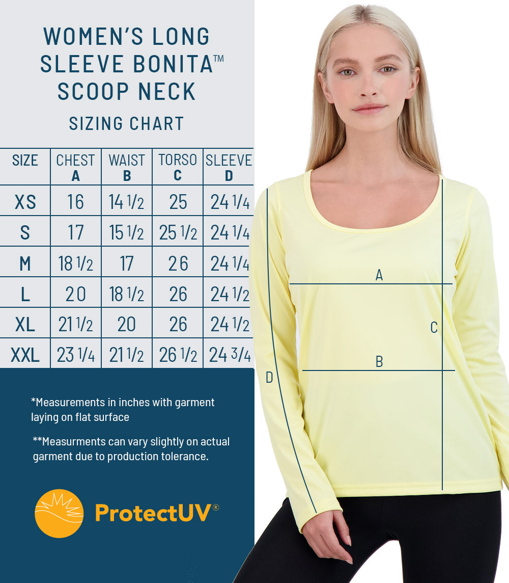 Bonita Ladies Long Sleeve Scoop Neck ProtectUV® Sun Protective Shirt